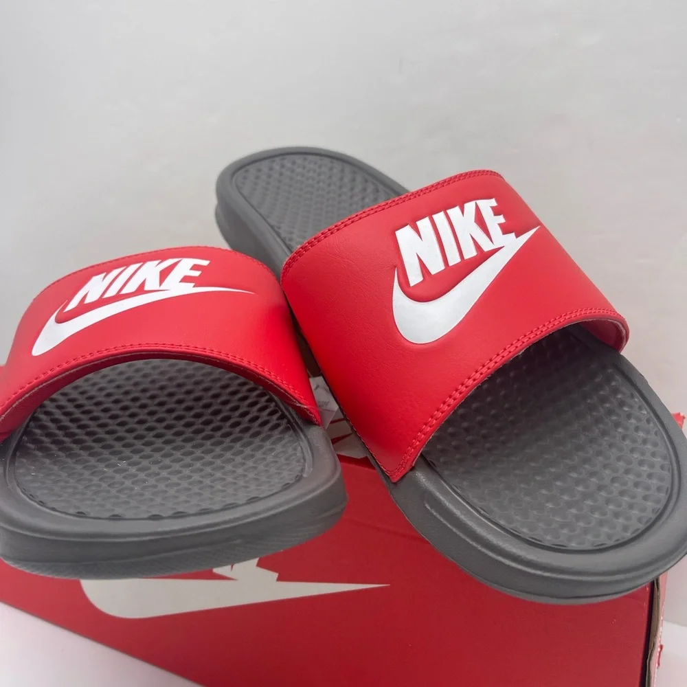 Nike Red and Gray Slide Sandals Men’s Slides BENASSI JDI
BENASSI JDI - Picture 3 of 16